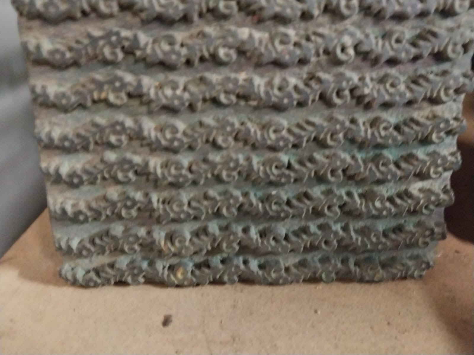 Vintage Carved Wooden Fabric Prinitng Block