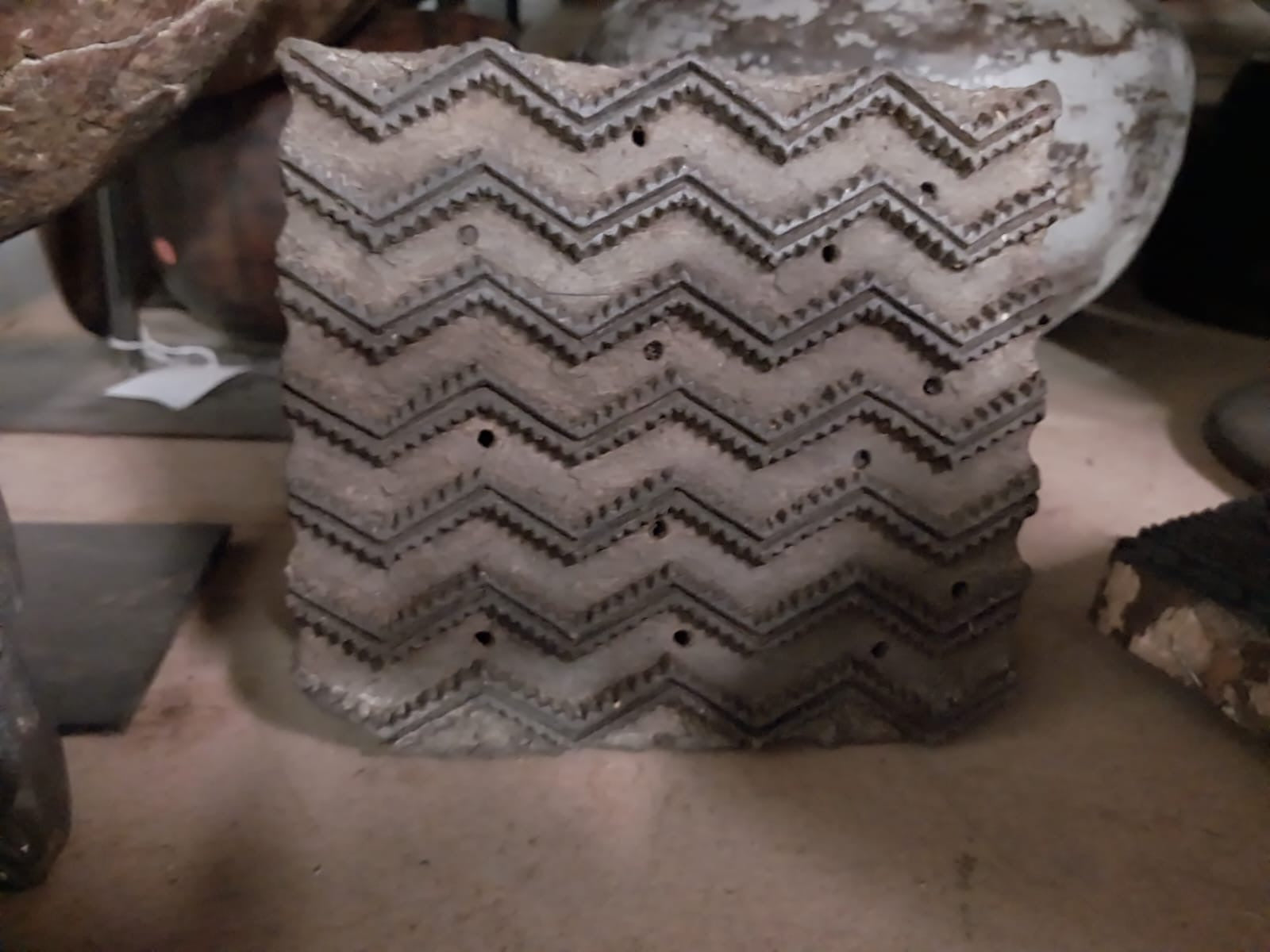 Vintage Carved Wooden Fabric Prinitng Block