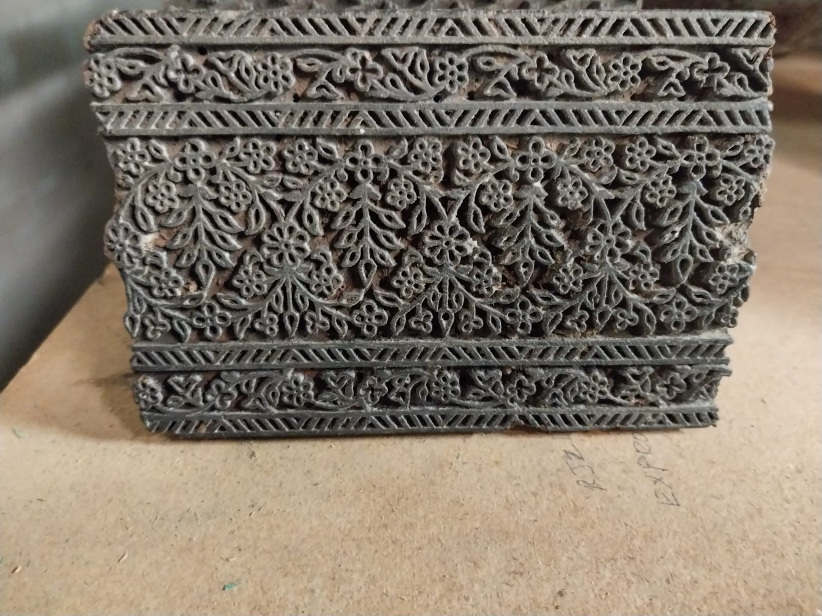 Vintage Carved Wooden Fabric Prinitng Block