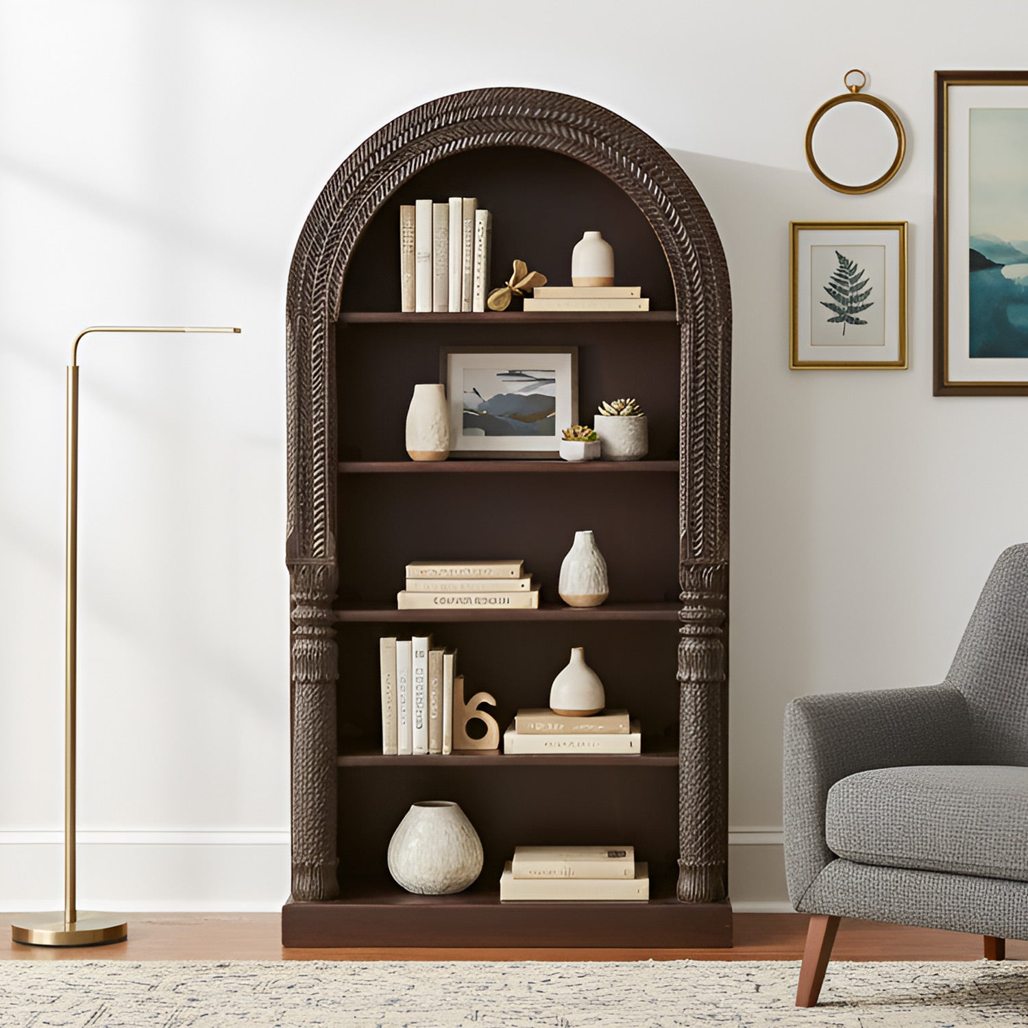 Mediterranean Style Hand Carved Antique Archway Repurposed 84