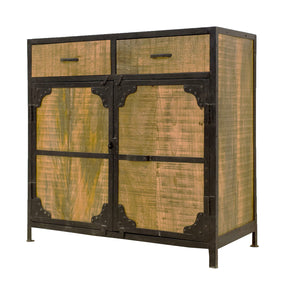 Industrial Style Wood And Metal Industrial Style 2-Door Cabinet