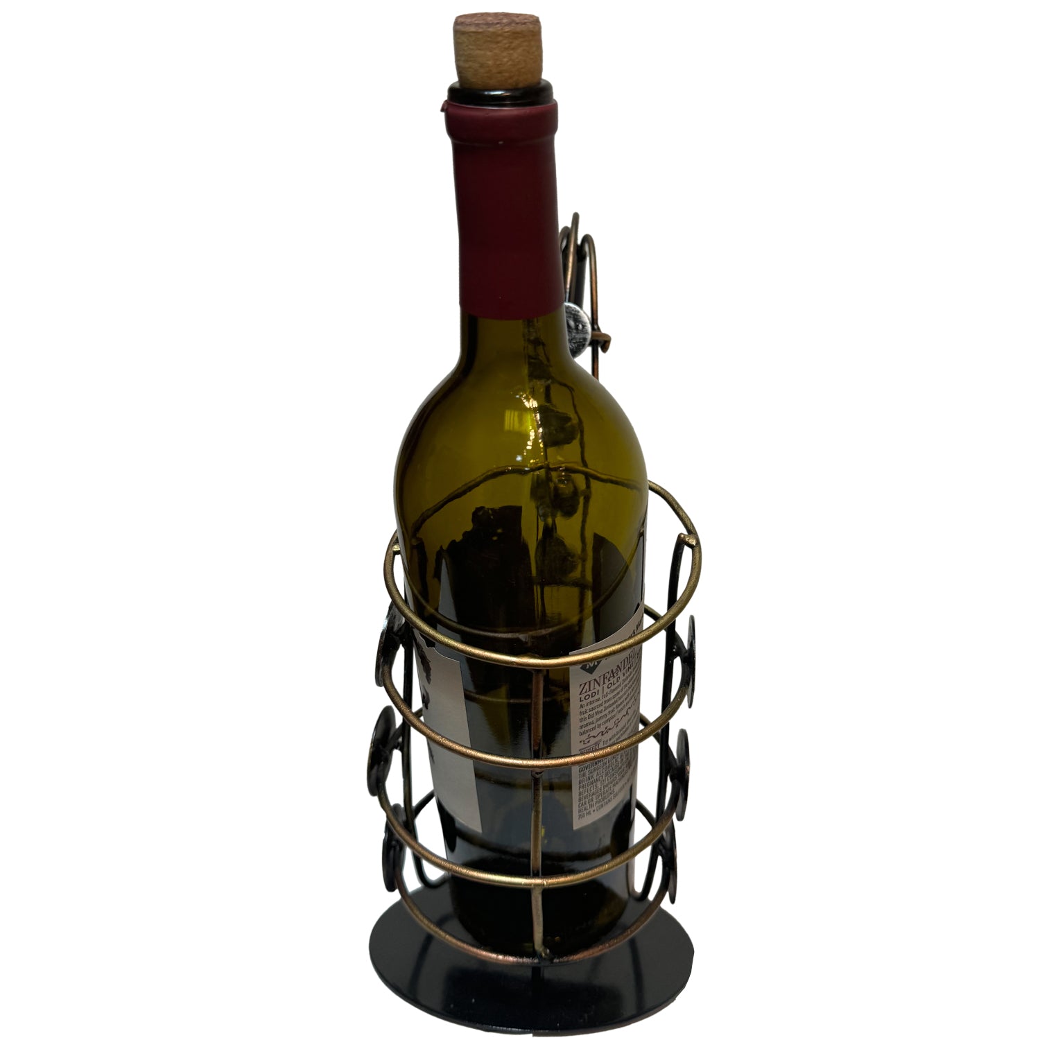 Eclectic Metal Wine Bottle Holder -  Saxophone Shaped