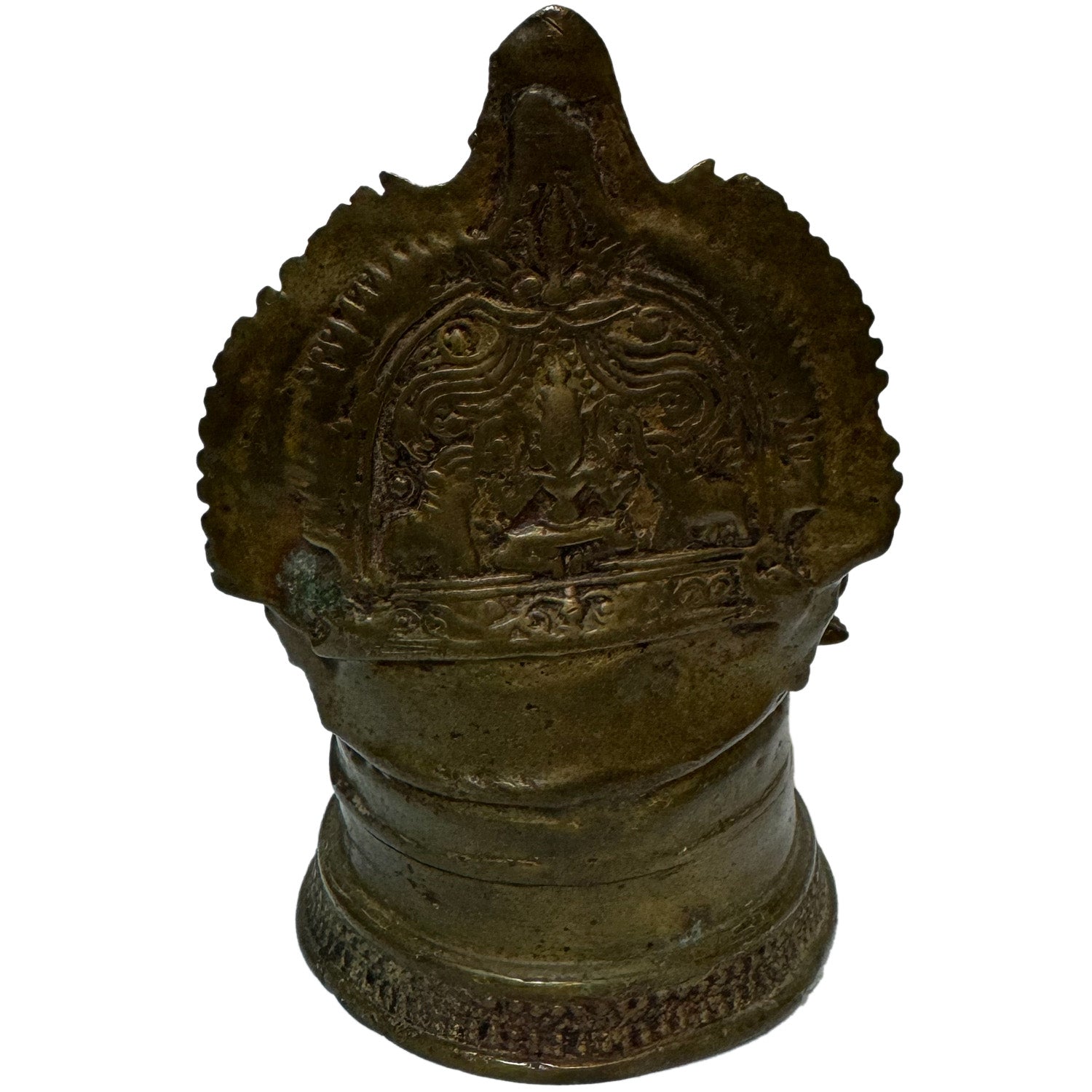 Antique Brass Oil Lamp With Embossed
