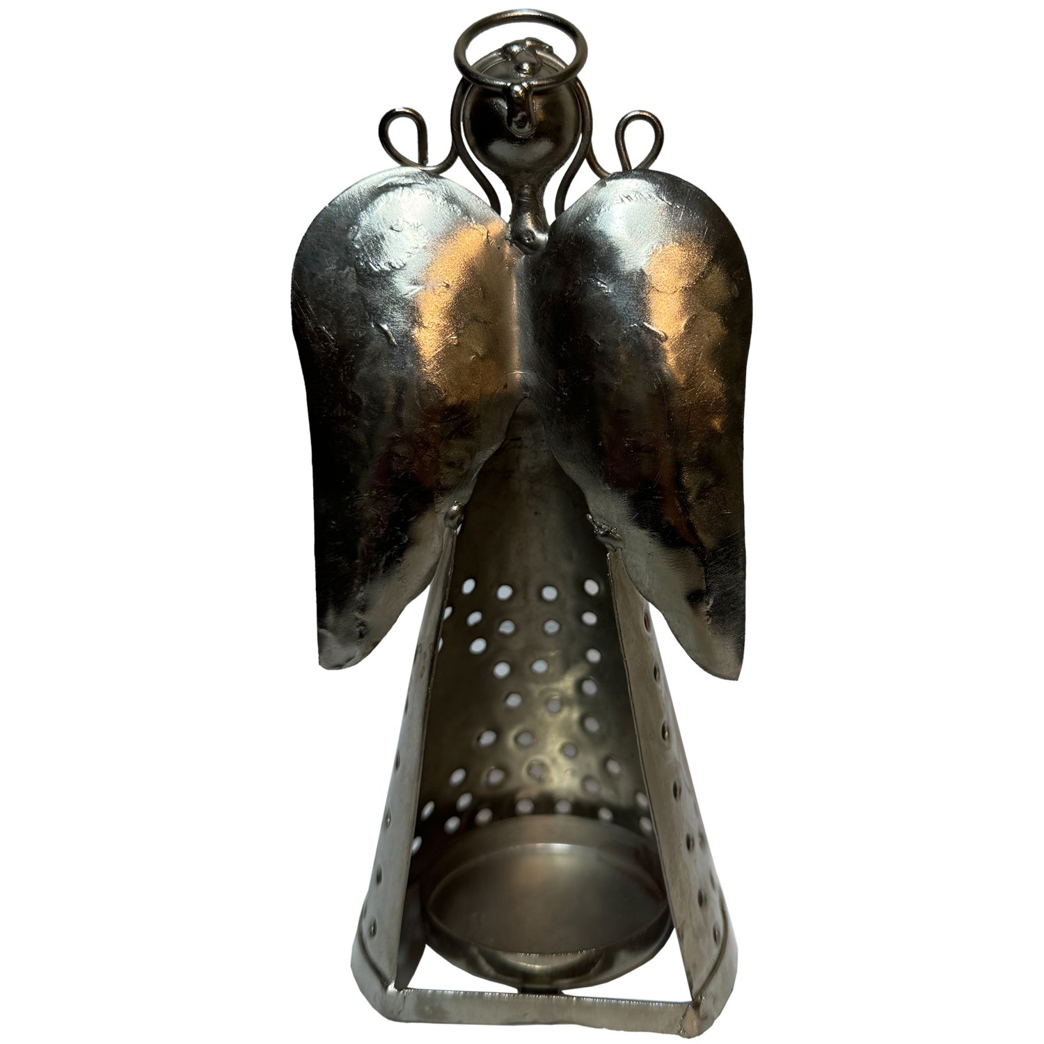 Eclectic Handmade Metal Angel Candle Holder Christmas Decor