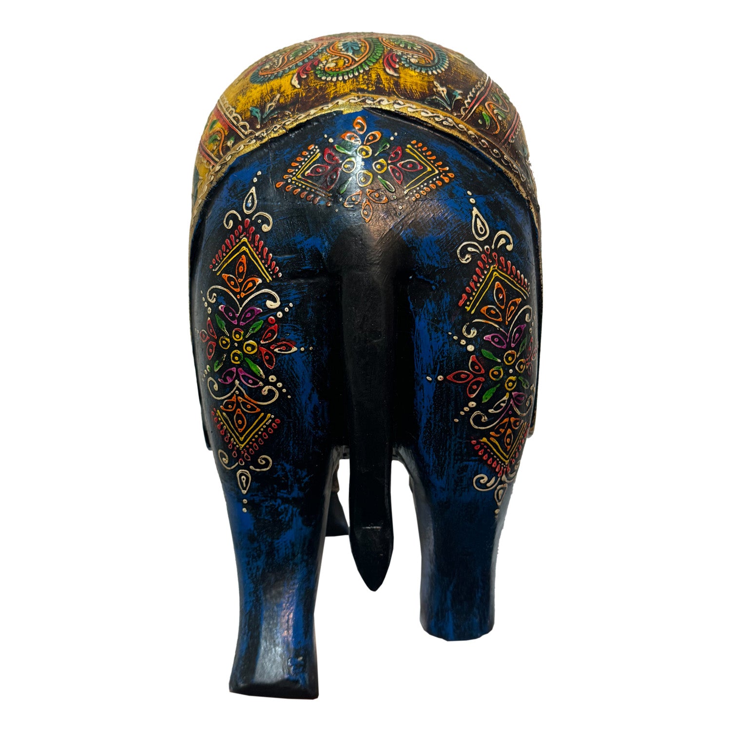 Artistic Hand Painted 12 in.Tall Wooden Royal Elephant