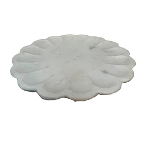 10 in. Round Handmade Scalloped Marble Platter