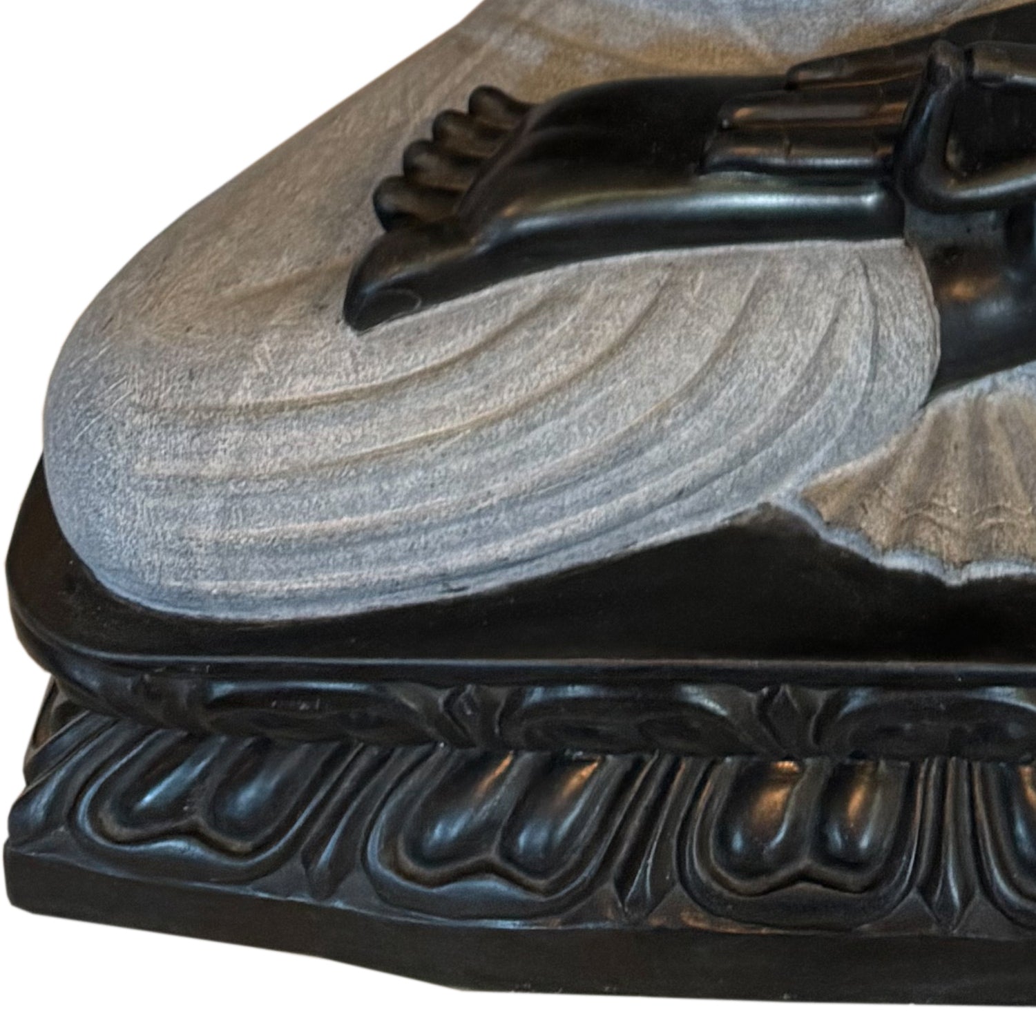Handmade Black Marble 25 in. Tall Buddha Statue