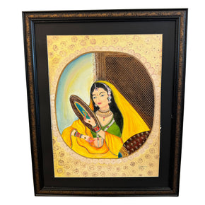 Vintage Hand Painted "Royal Queen" Framed Painting