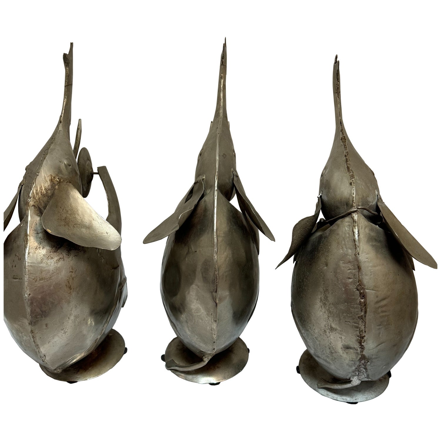 Eclectic Vintage Metal Elepahnts Playing Musical Instruments - Set Of 3