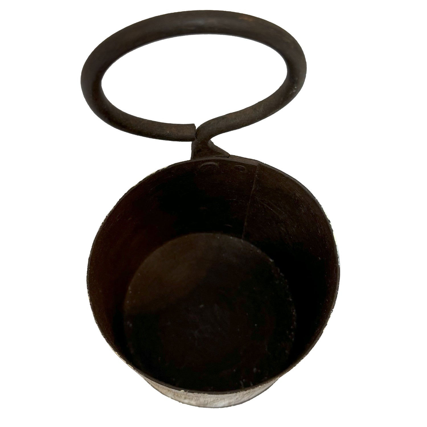 Vintage Iron Curry Pot Repurposed Pen Holder / Bud Vase