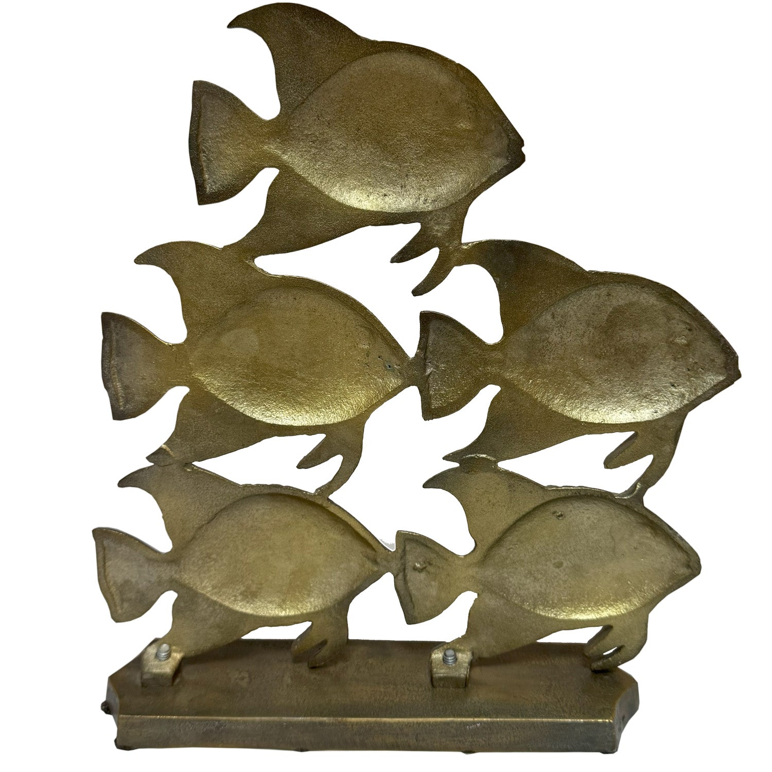 Vintage Brass School Of Fish Sculptural Shelf Decor