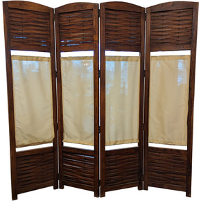 Handcrafted Intertwined Rosewood with Removable Silk panels Screen/Room Divider