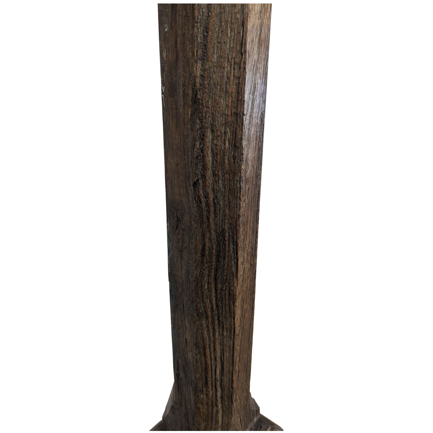 Mid 1900s Hand Carved Freestanding Teak Wood Columns - Set of 2