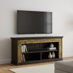 Antique Carved Antique Doorframe Solid Wood Media Console