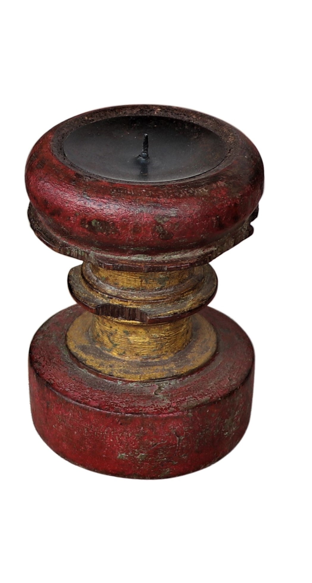 Vintage Wooden Bedpost Rustic Candle Stand