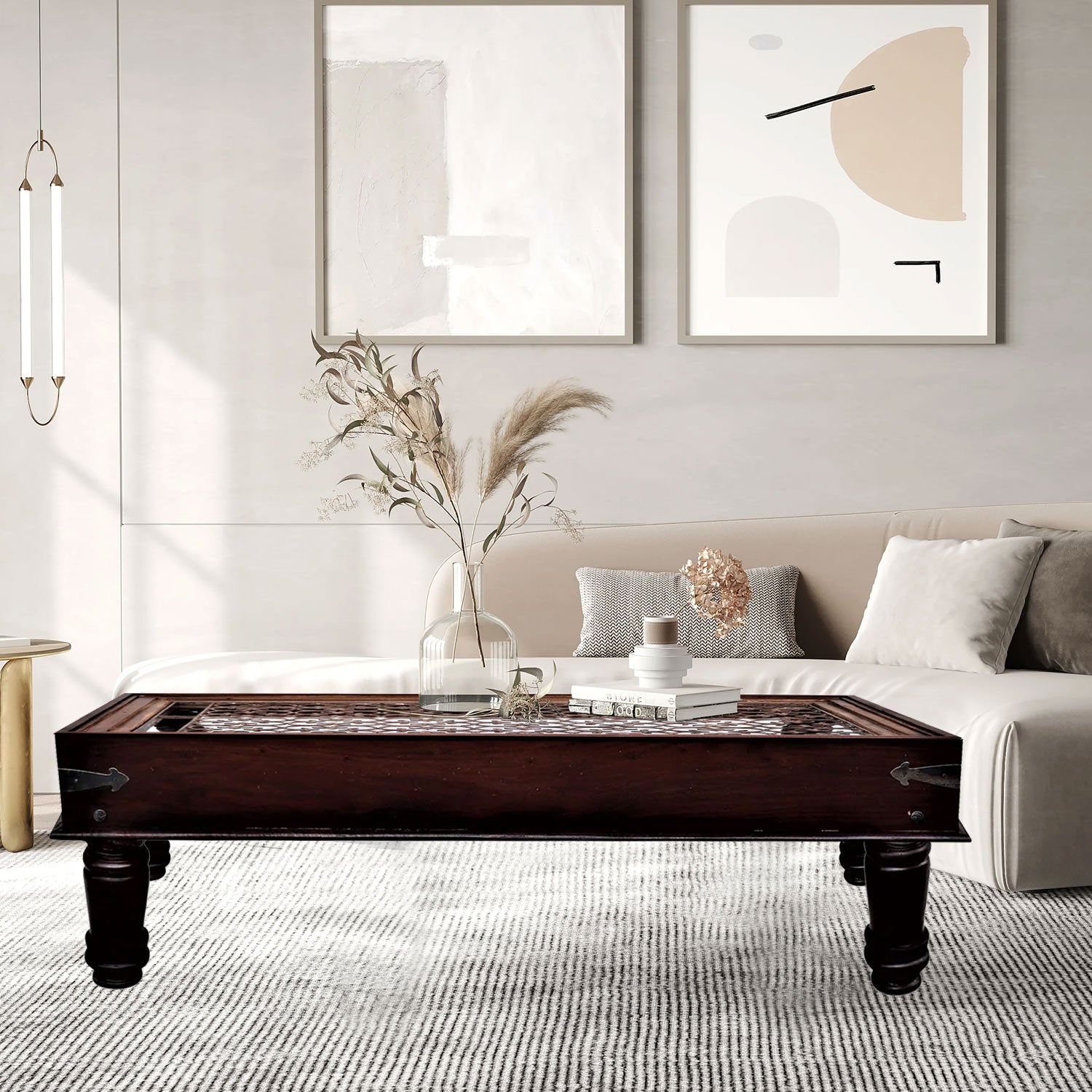 Vintage Iron Grill Window Repurposed Unique Coffee Table