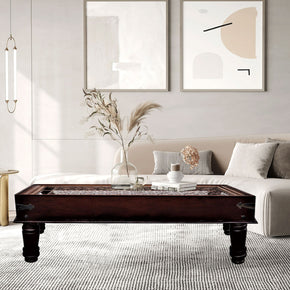 Vintage Iron Grill Window Repurposed Unique Coffee Table