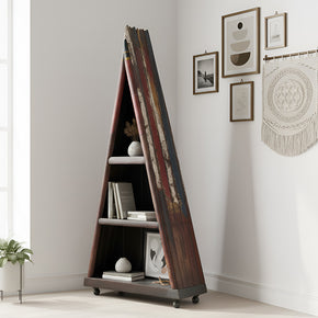 Vintage Rustic Oars Repurposed Unique V Shaped 3 Shelves Display Bookcase