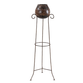 47 in. Tall Vintage Rustic Metal Planter With Stand