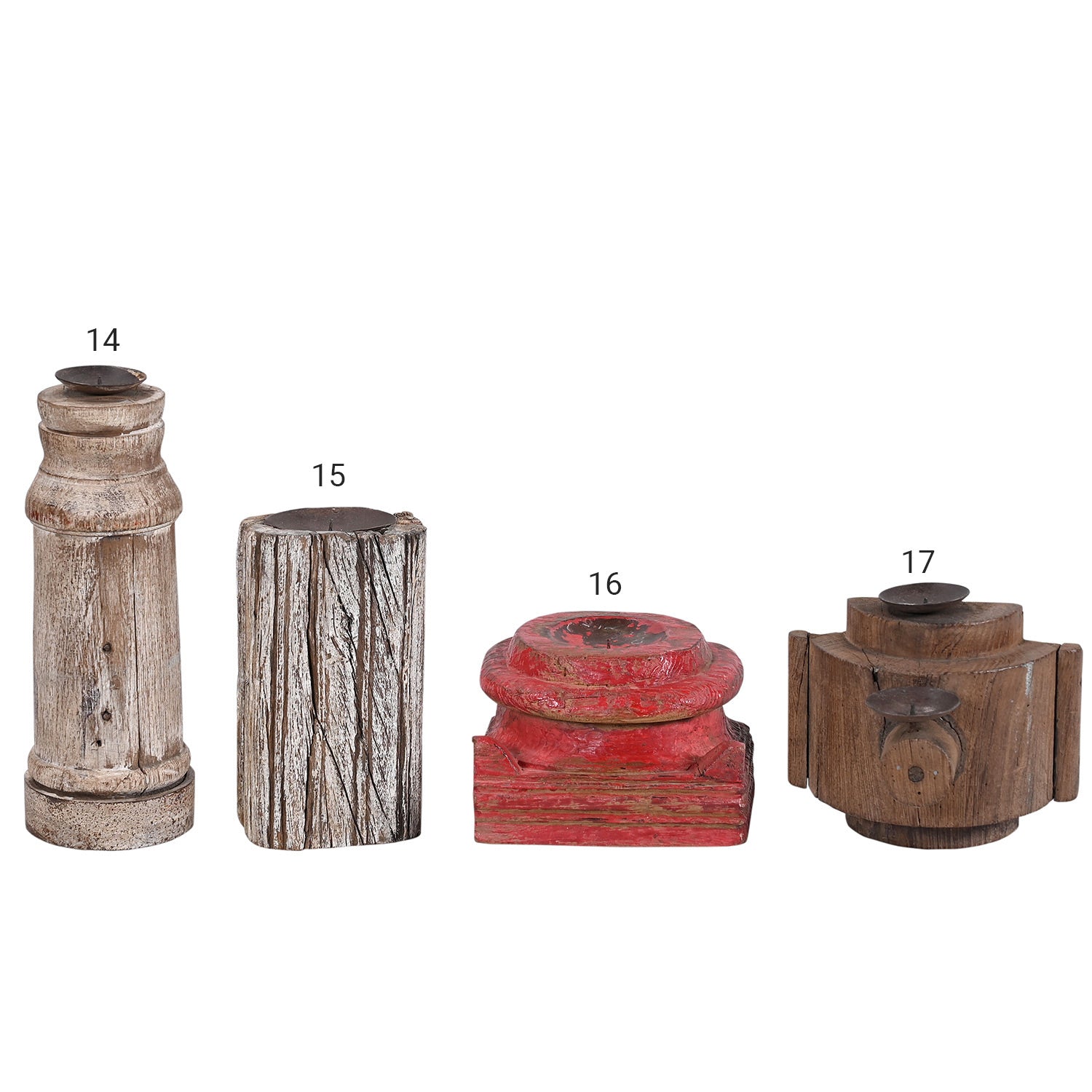 Rustic Ranch Style Salvaged Wooden Candle Holder