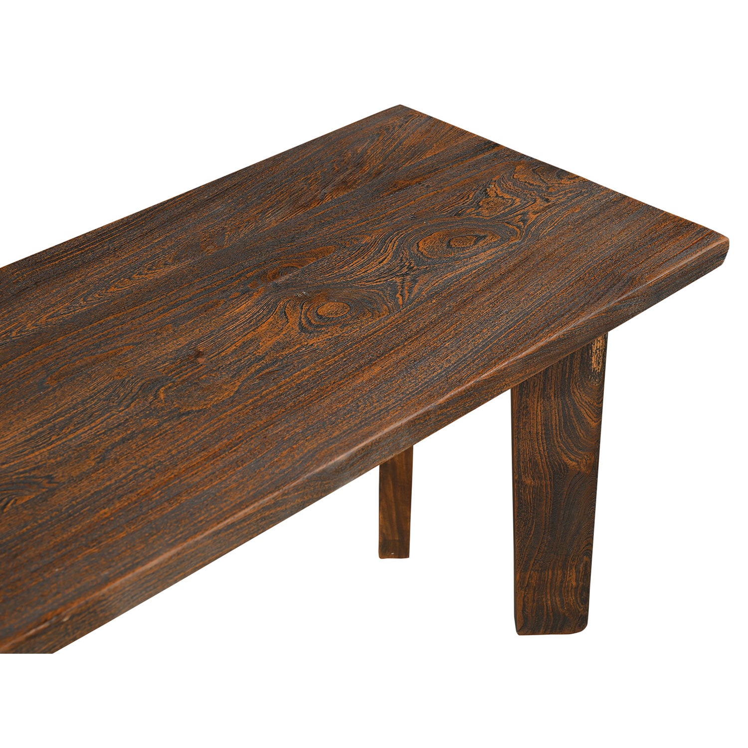 Mid Century Modern Solid Wood 60 in. Long Bench