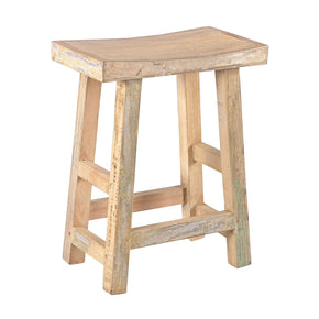 Reclaimed Wood Rustic Farmhouse Style White Washed 24 in. Tall Counter Stool