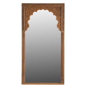 Vintage Carved Arch Repurposed 30 in. x 65 in. Mirror