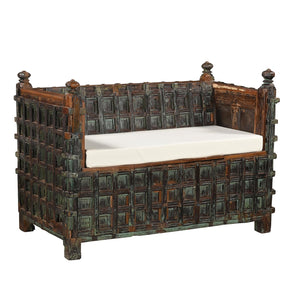 Rustic Ranch Style Antique Hope Chest Repurposed 55 in. Long Teak Wood Bench