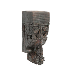 Vintage Carved Wooden Corbel 14 in. Tall Wall Sculptural Art