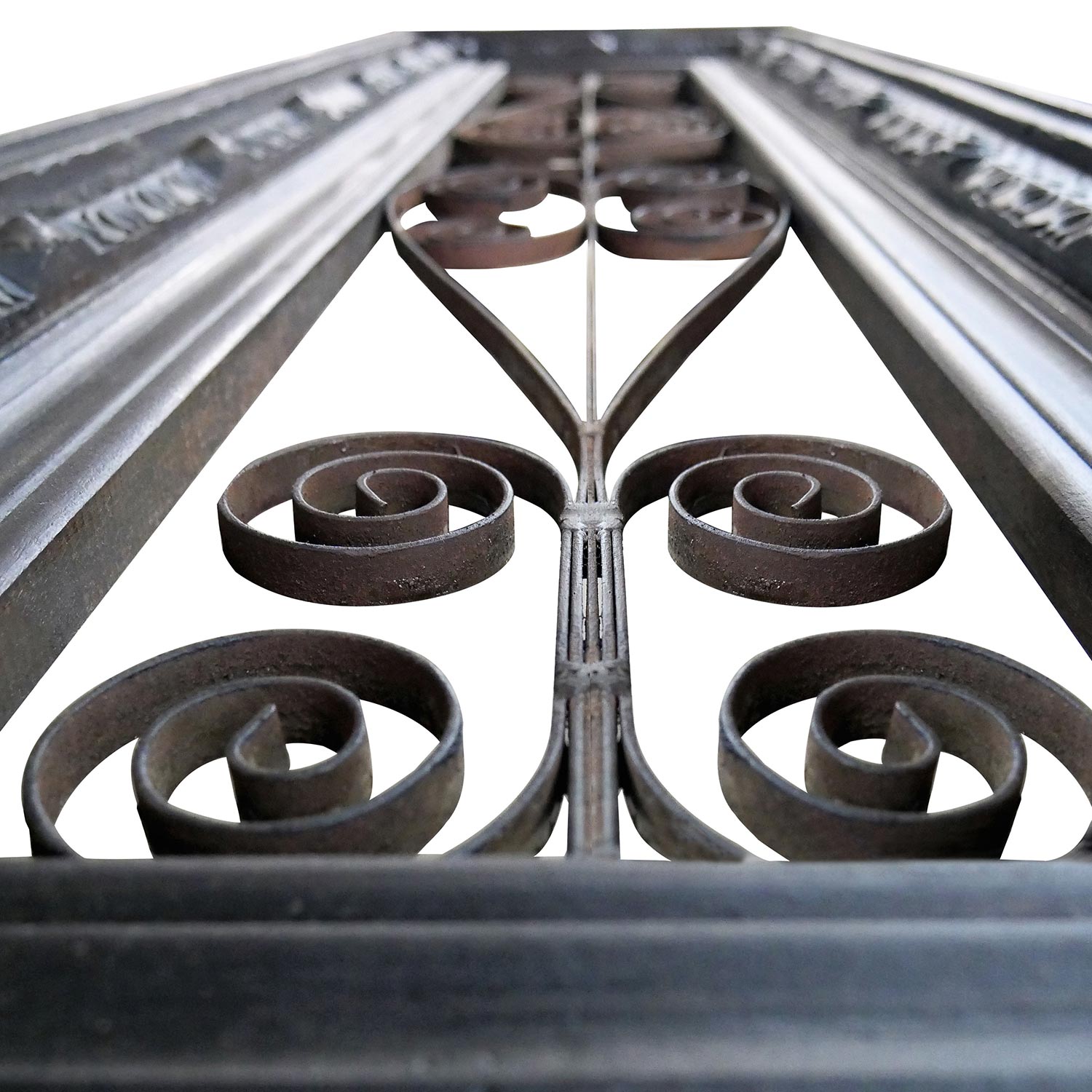 Eclectic Metal Grill & Solid Wood 66 in. Long Console Sofa Table