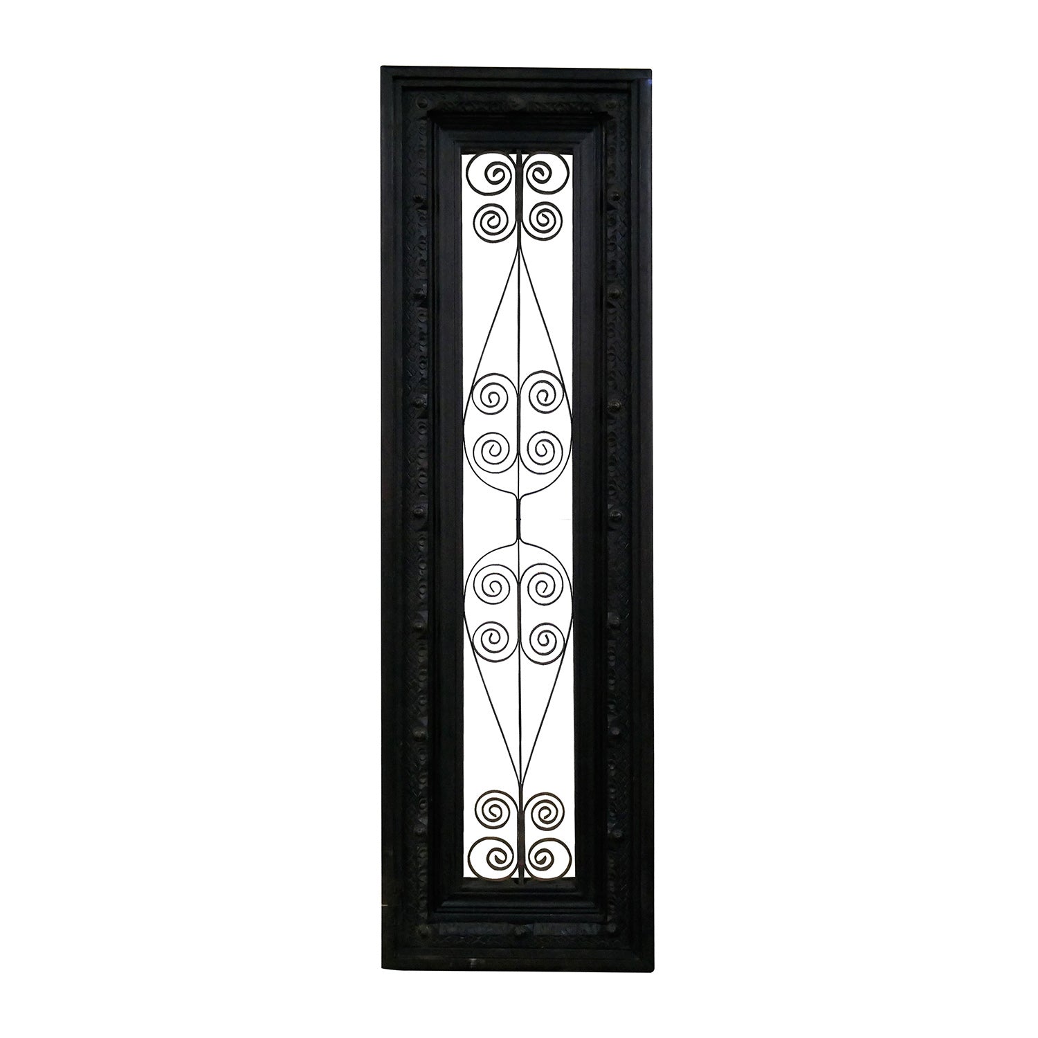 Eclectic Metal Grill & Solid Wood 66 in. Long Console Sofa Table