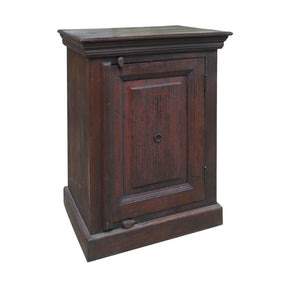 Vintage Solid Wood Carved Ribbed Small Cabinet Nightstand