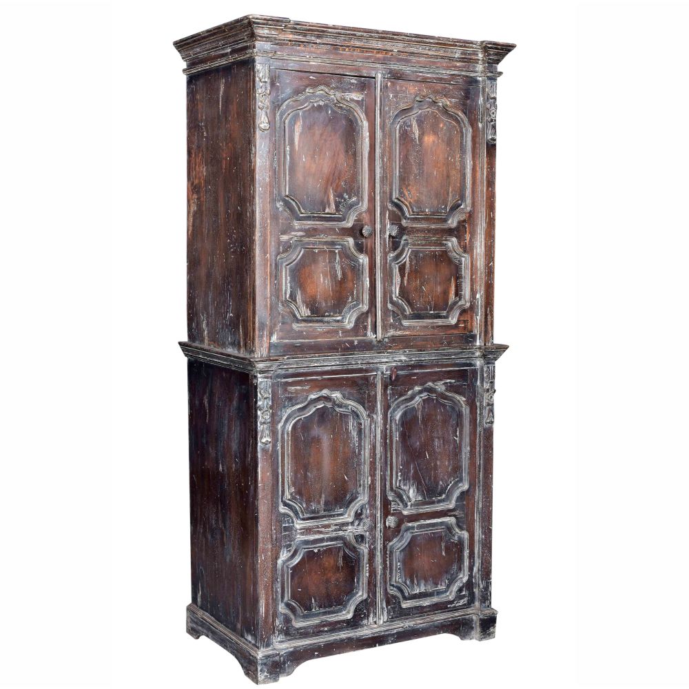 Vintage French Style Elegant Solid Wood Distressed Armoire