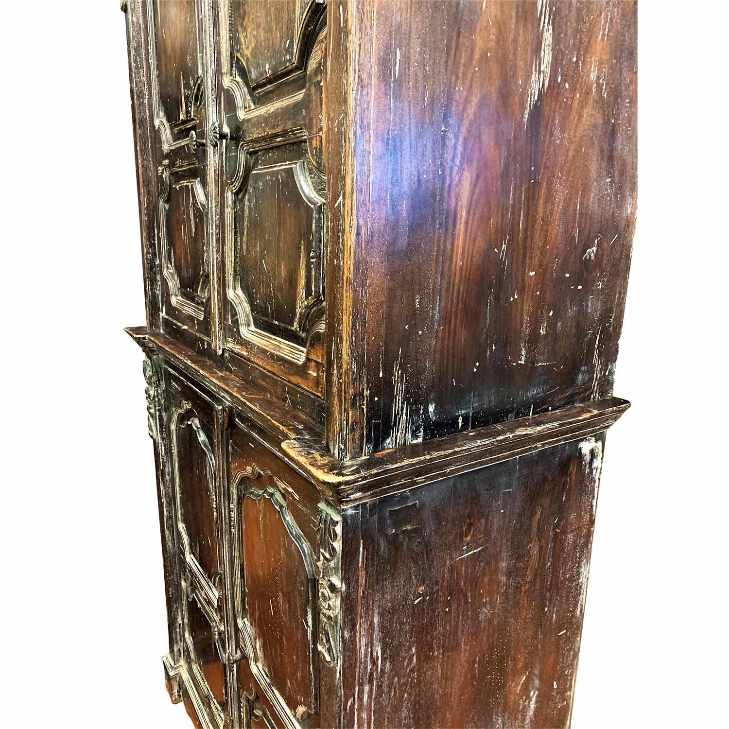 Vintage French Style Elegant Solid Wood Distressed Armoire