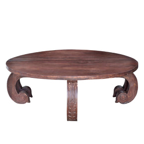 Solid Wood Round Coffee Table With Fine Detailed Legs