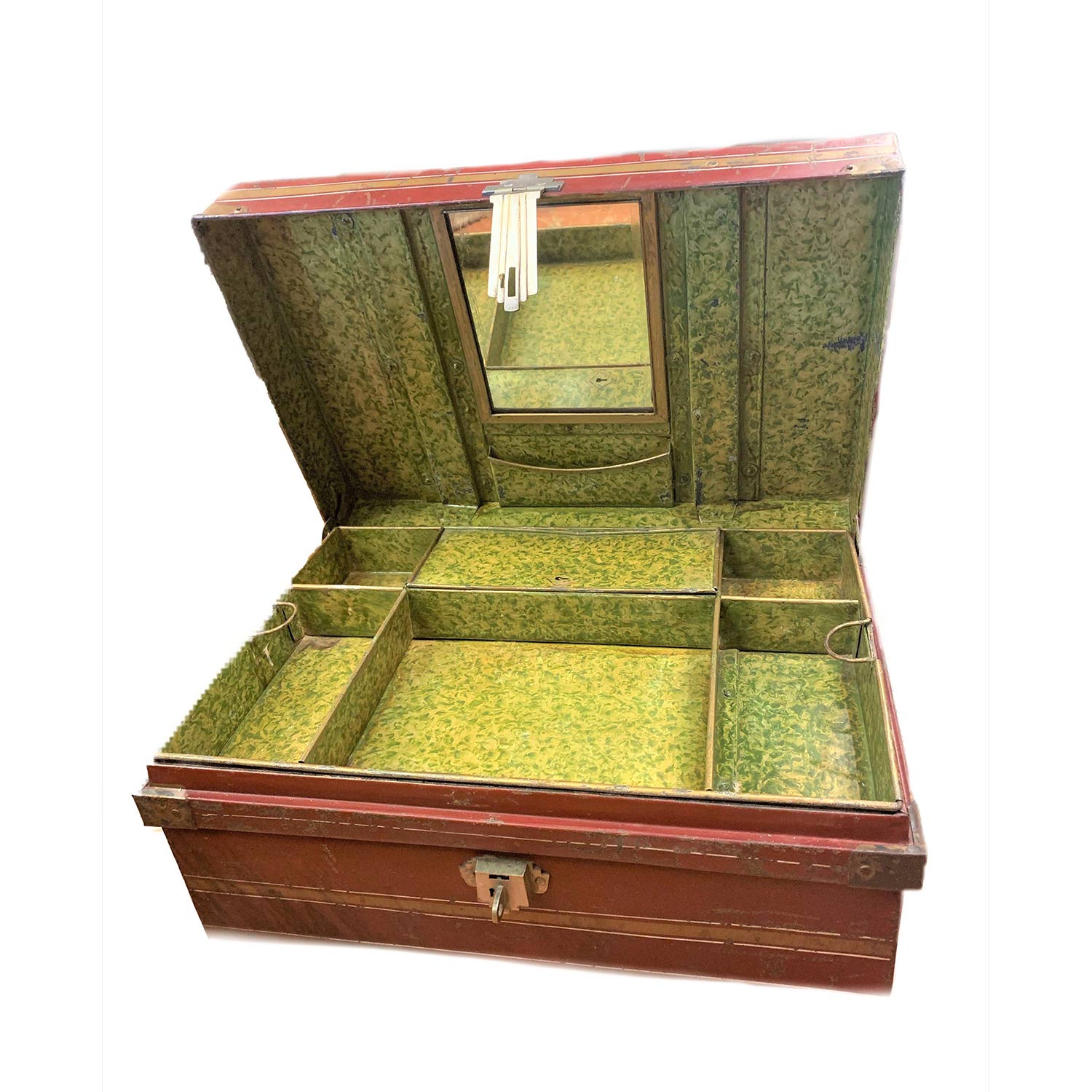 Antique Metal Manuscript Trunk