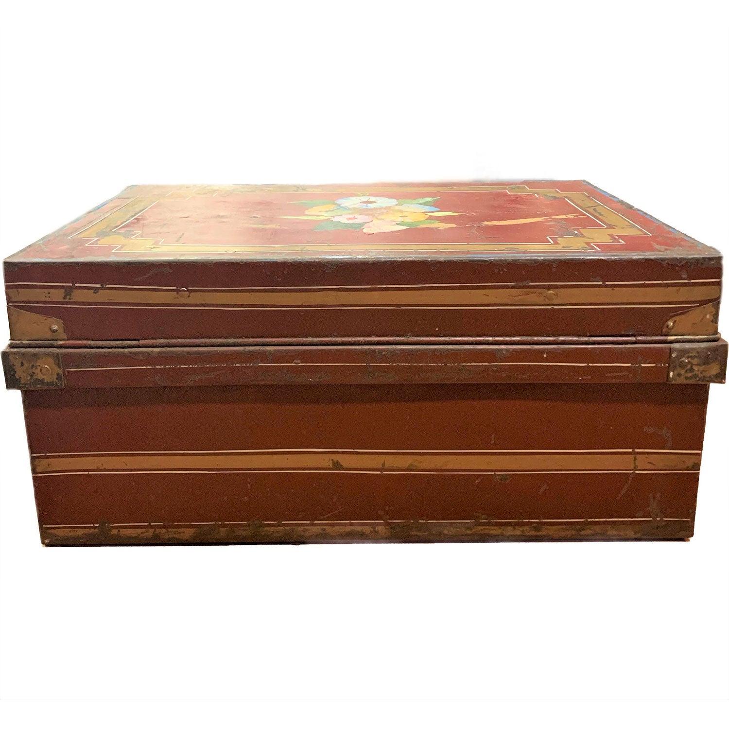 Antique Metal Manuscript Trunk