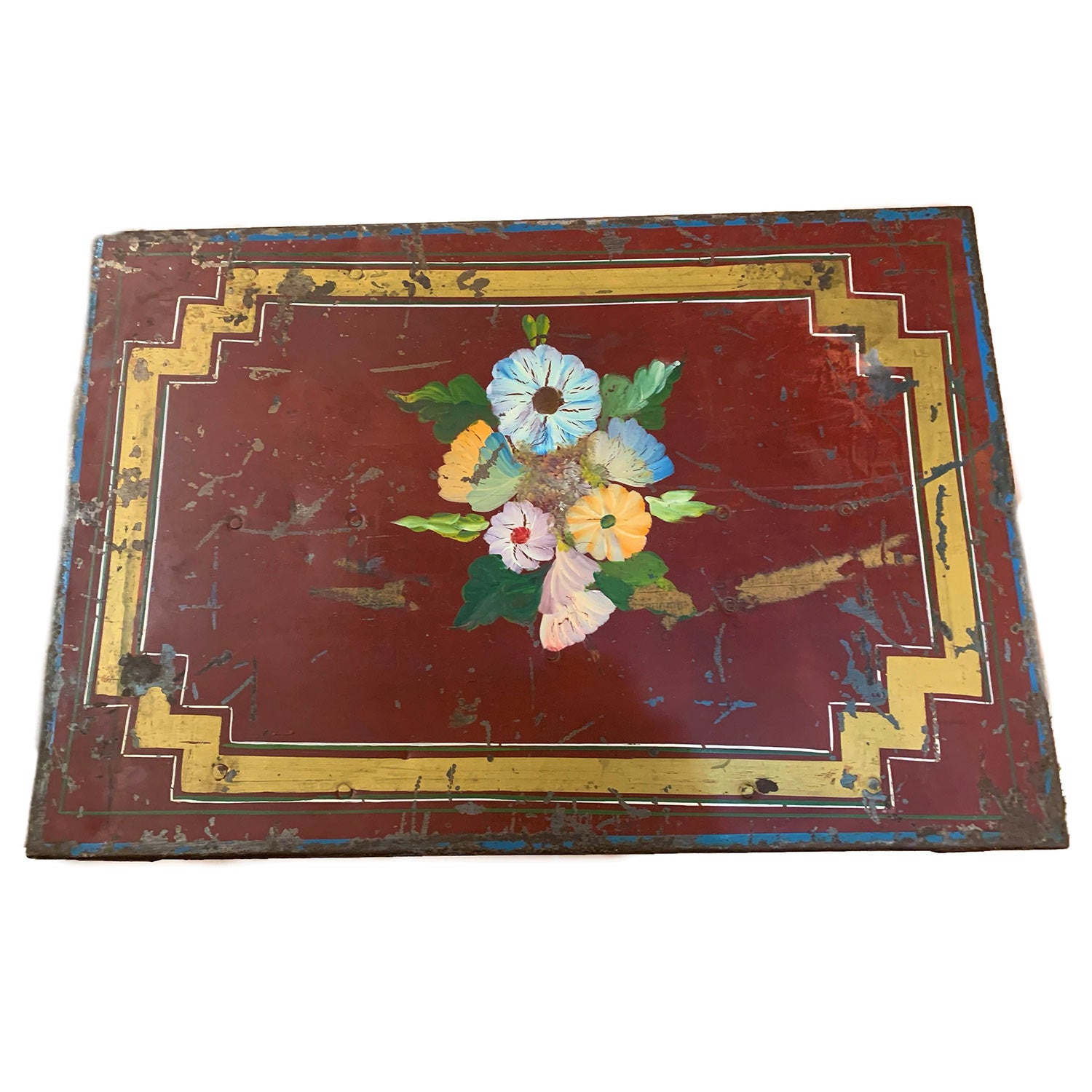 Antique Metal Manuscript Trunk