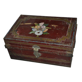Antique Metal Manuscript Trunk
