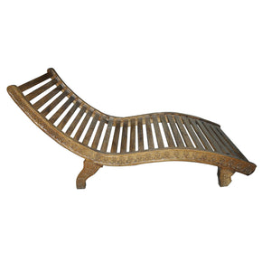 Vintage Wood Carved Chaise Lounge