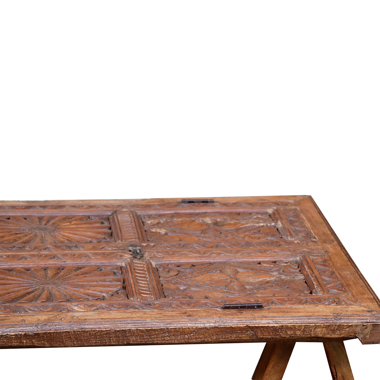 1900s Hand Carved Door Repurposed Solid Wood 52