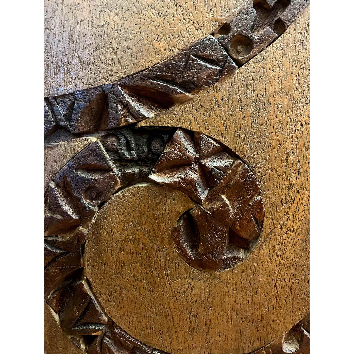 Vintage Fabric Printing Stamps Inlaid In Wood Eclectic Modern Solid Wood Sideboard