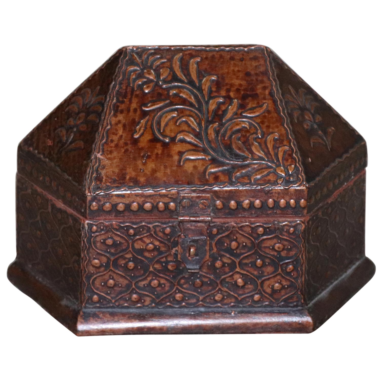 Unique Hand Painted Decorative Wooden Box (Red/Copper)
