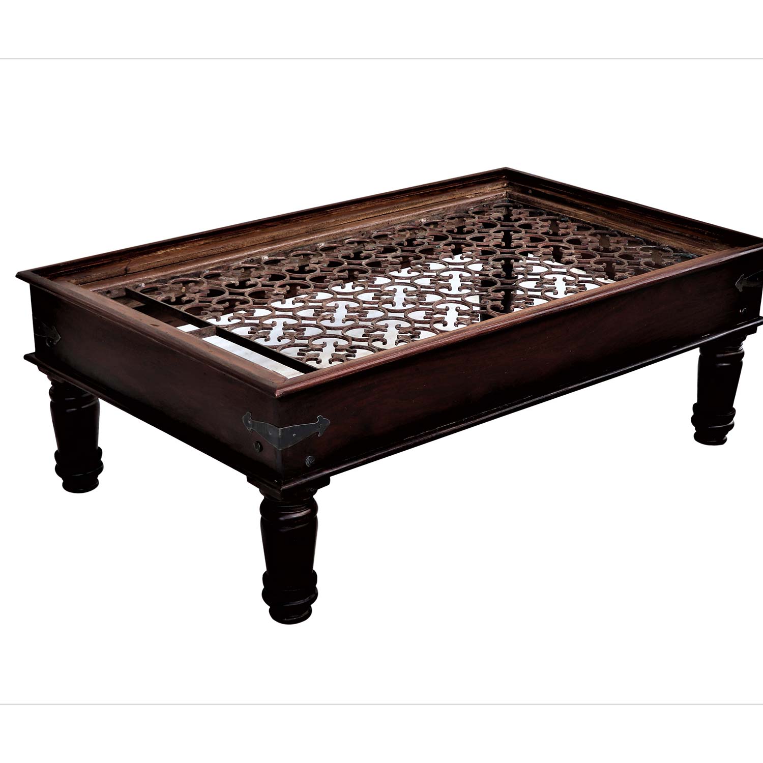 Vintage Iron Grill Window Repurposed Unique Coffee Table