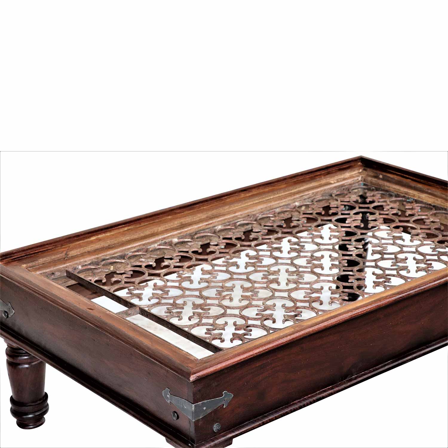 Vintage Iron Grill Window Repurposed Unique Coffee Table