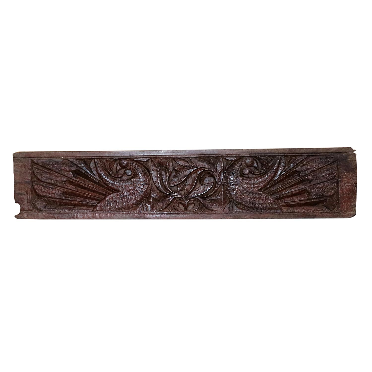 Antique Hand Carved Teak Wood Frieze Wall Art