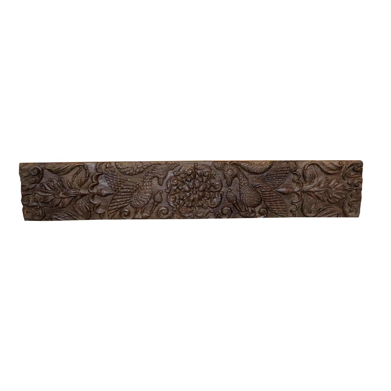 Antique Hand Carved Teak Wood Frieze Wall Art
