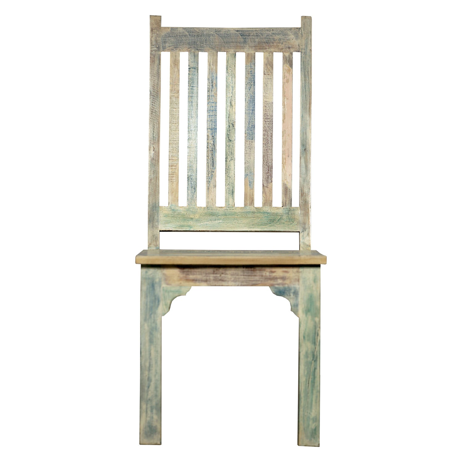 Farmhouse Style Slatted Solid Wood Side Chair