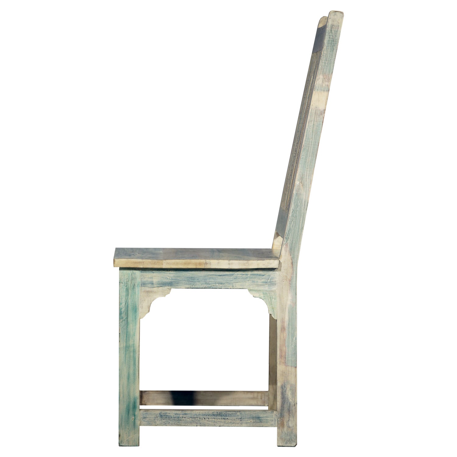 Farmhouse Style Slatted Solid Wood Side Chair