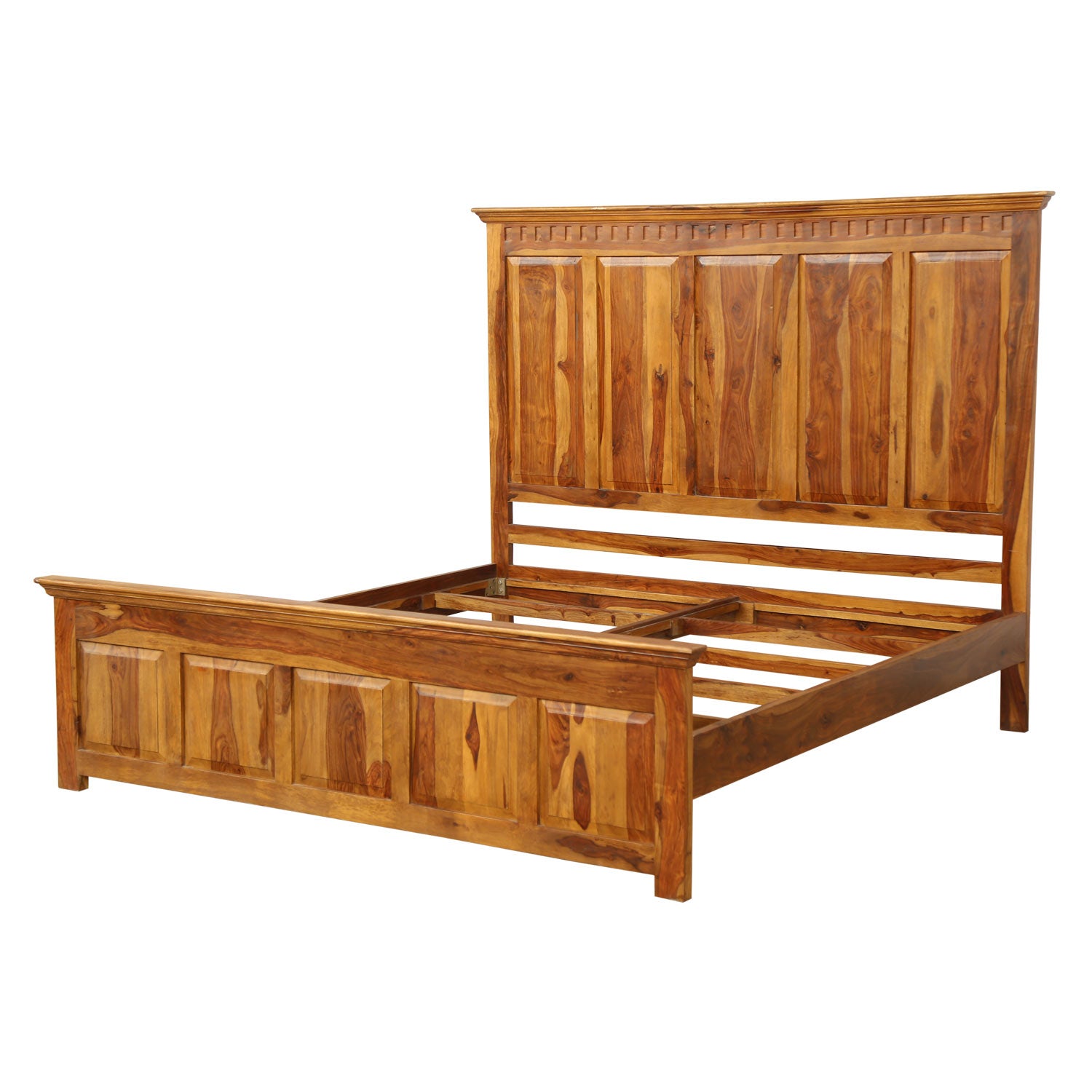 Rustic Country Style Solid Rosewood King Size Bed